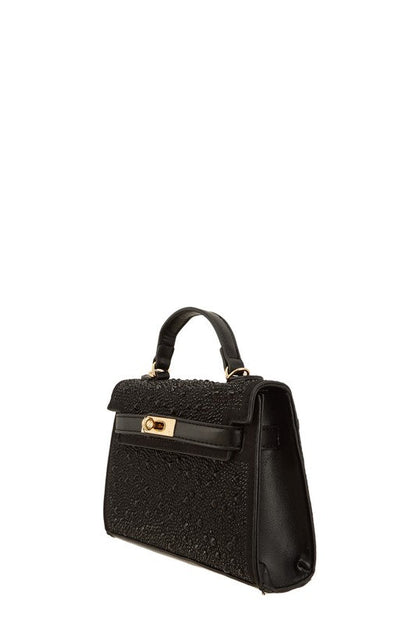 Rhinestone Square Cross Bag OS by ICCO ACCESSORIES | Fleurcouture