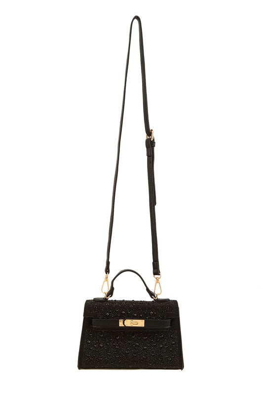 Rhinestone Square Cross Bag OS by ICCO ACCESSORIES | Fleurcouture