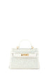 Rhinestone Square Cross Bag WHITE OS by ICCO ACCESSORIES | Fleurcouture