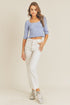 Rib Knit Top EVER BLUE S by Lush Clothing | Fleurcouture