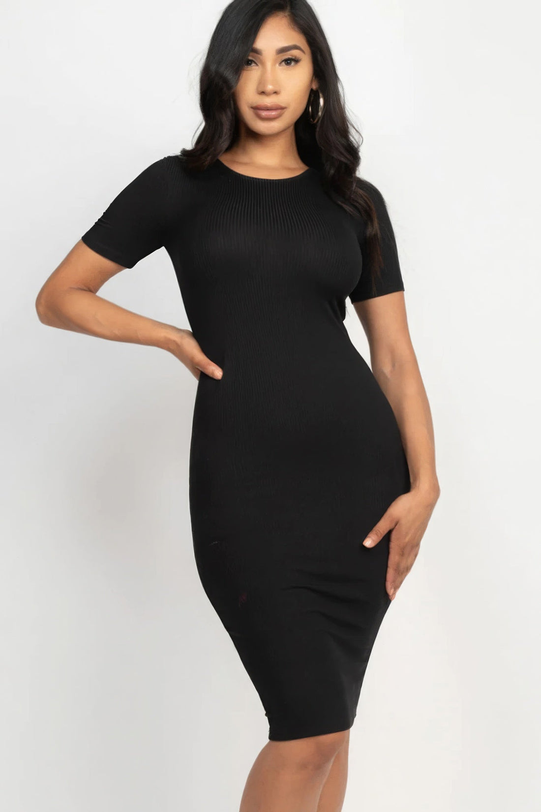 Ribbed Bodycon Midi Dress by Fleurcouture | Fleurcouture