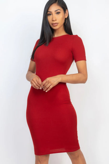Ribbed Bodycon Midi Dress by Fleurcouture | Fleurcouture