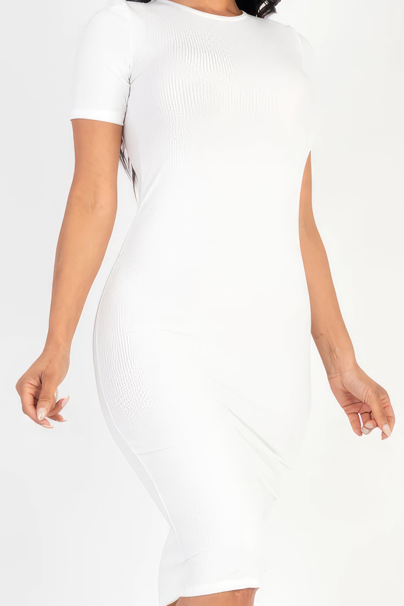 Ribbed Bodycon Midi Dress by Fleurcouture | Fleurcouture