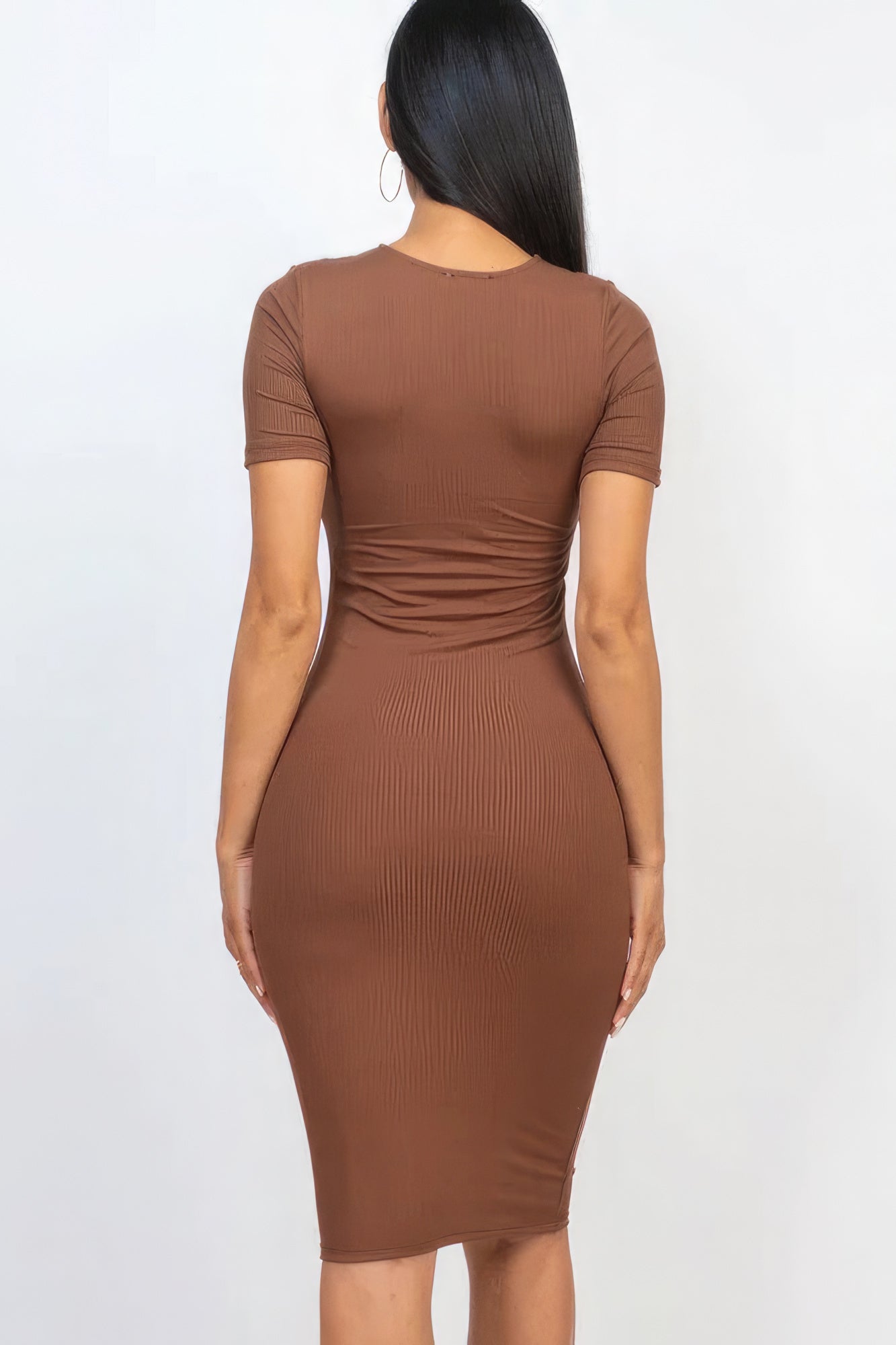 Ribbed Bodycon Midi Dress by Fleurcouture | Fleurcouture