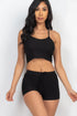 Ribbed Crop Cami Top & Shorts Set by Fleurcouture | Fleurcouture