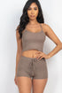Ribbed Crop Cami Top & Shorts Set by Fleurcouture | Fleurcouture