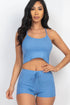 Ribbed Crop Cami Top & Shorts Set by Fleurcouture | Fleurcouture