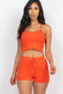 Ribbed Crop Cami Top & Shorts Set by Fleurcouture | Fleurcouture