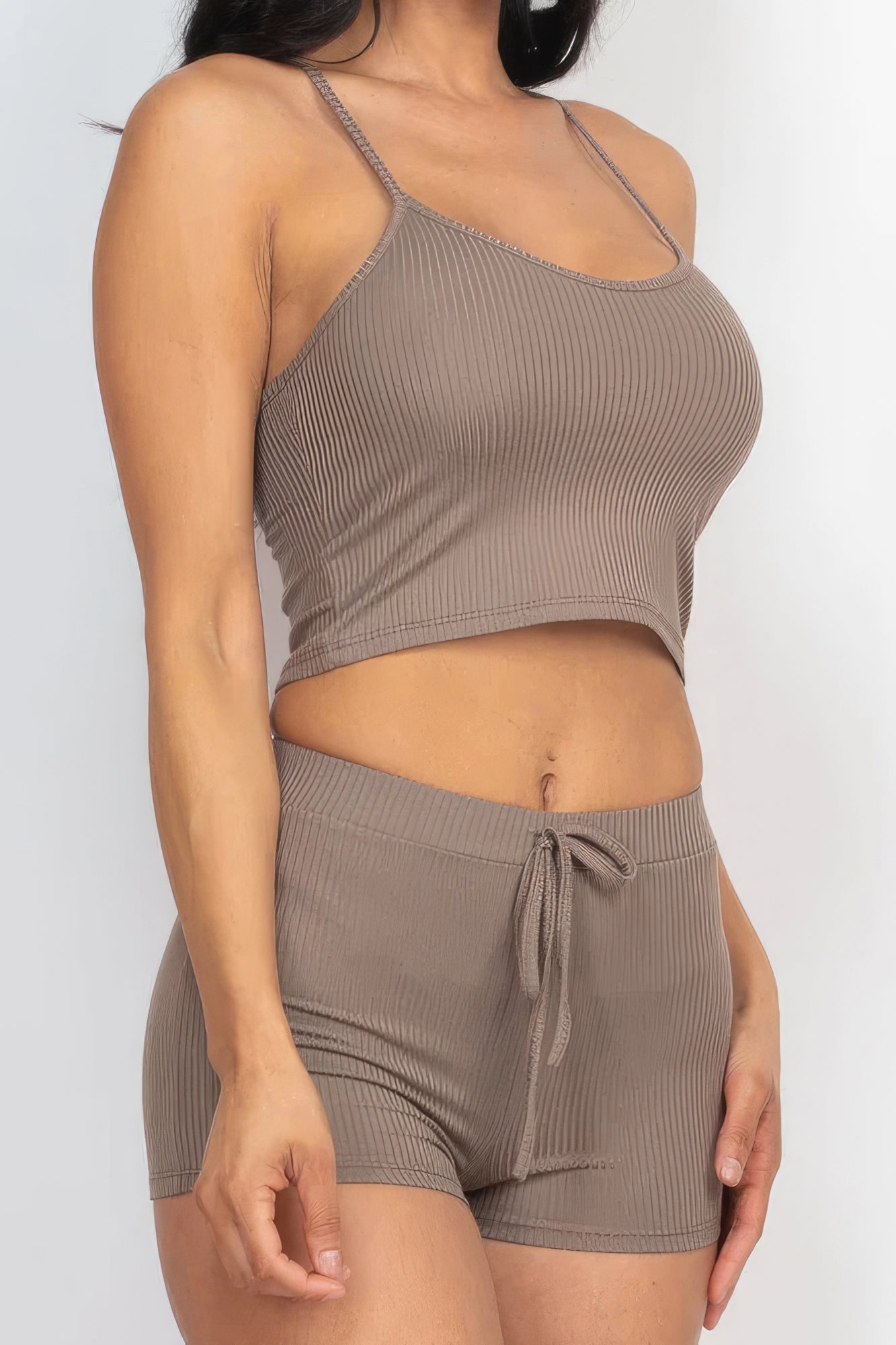 Ribbed Crop Cami Top &amp; Shorts Set by Fleurcouture | Fleurcouture