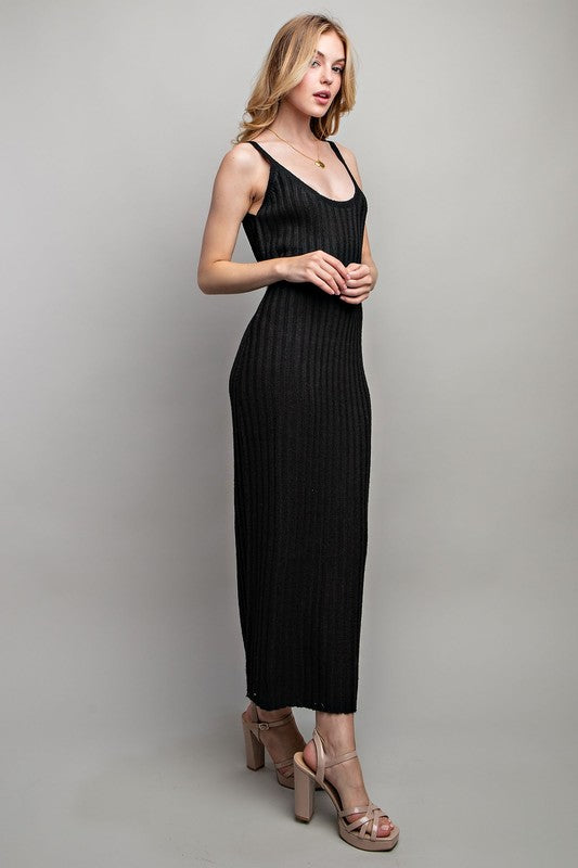 RIBBED-KNIT MAXI DRESS by Sweet Generis | Fleurcouture