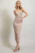 RIBBED-KNIT MAXI DRESS Taupe S by Sweet Generis | Fleurcouture