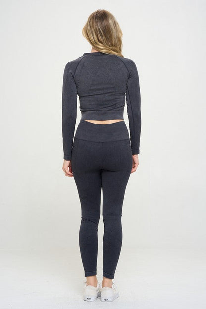 Ribbed Knit Tracksuit Two-Piece Set by OTOS Active | Fleurcouture