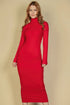 Ribbed Mock Neck Long Sleeve Bodycon Midi Dress by Fleurcouture | Fleurcouture