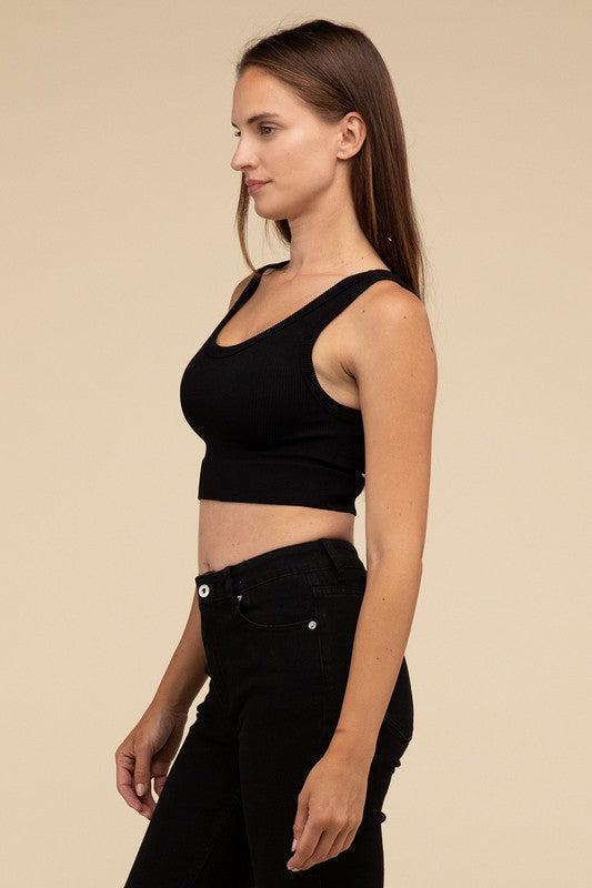 Ribbed Seamless Crop Top by HYFVE | Fleurcouture