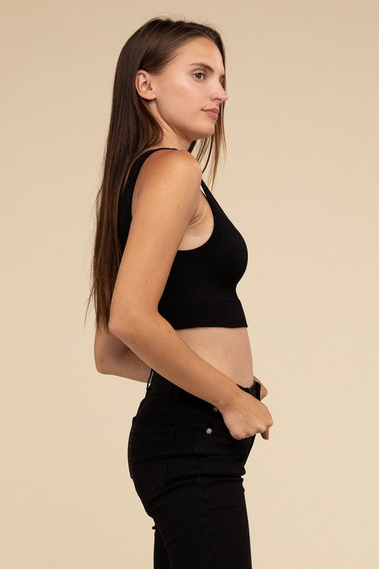 Ribbed Seamless Crop Top by HYFVE | Fleurcouture