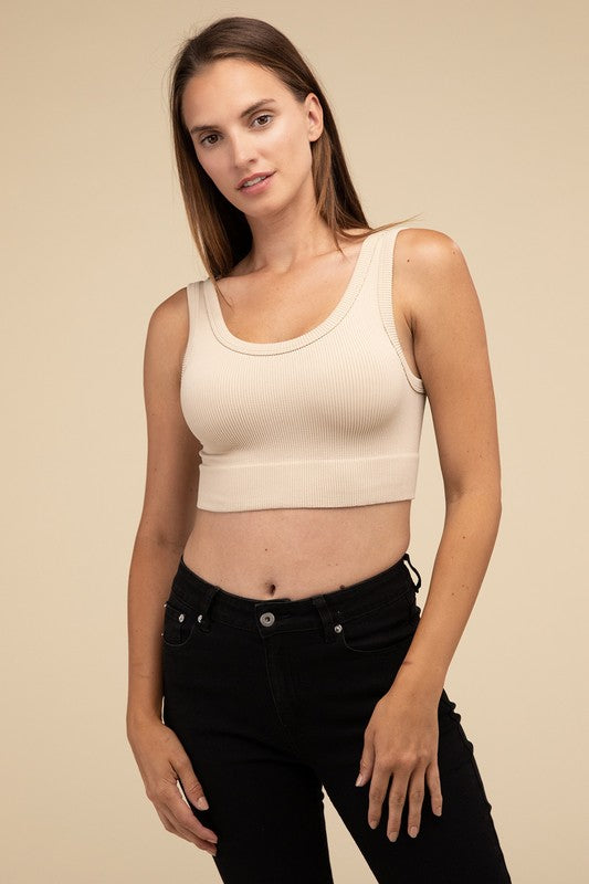 Ribbed Seamless Crop Top by HYFVE | Fleurcouture