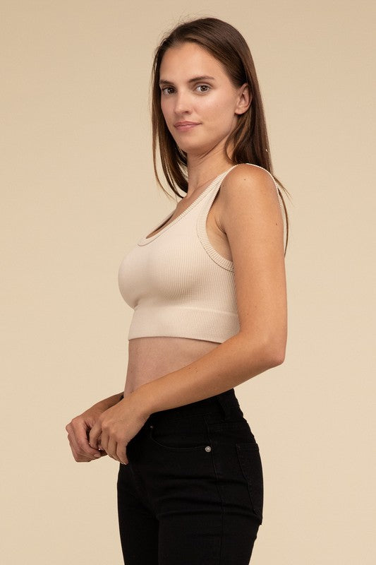 Ribbed Seamless Crop Top by HYFVE | Fleurcouture