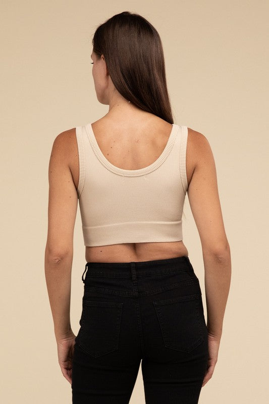 Ribbed Seamless Crop Top by HYFVE | Fleurcouture