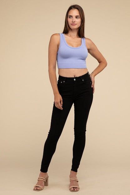 Ribbed Seamless Crop Top by HYFVE | Fleurcouture