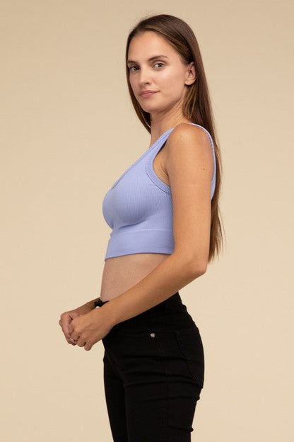 Ribbed Seamless Crop Top by HYFVE | Fleurcouture