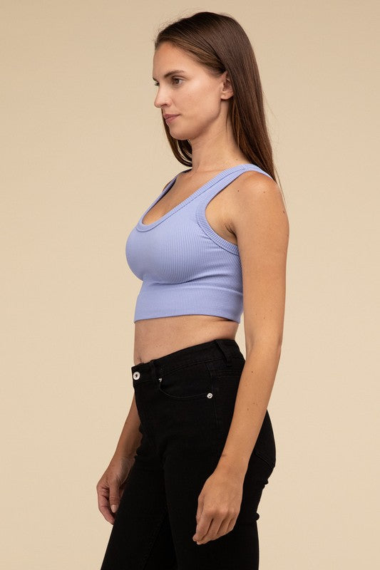 Ribbed Seamless Crop Top by HYFVE | Fleurcouture