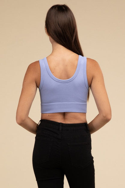 Ribbed Seamless Crop Top by HYFVE | Fleurcouture