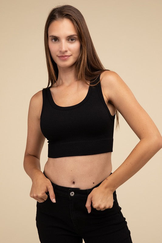 Ribbed Seamless Crop Top by HYFVE | Fleurcouture