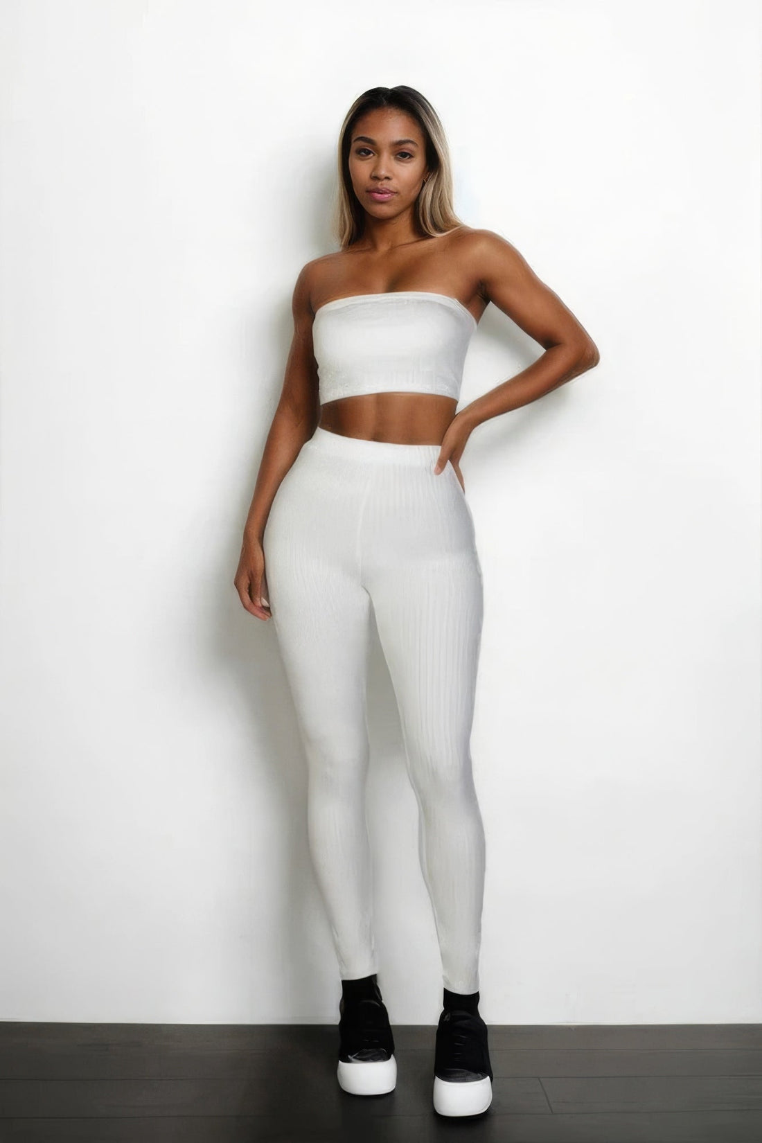 Ribbed Tube Top & Leggings Set by Fleurcouture | Fleurcouture