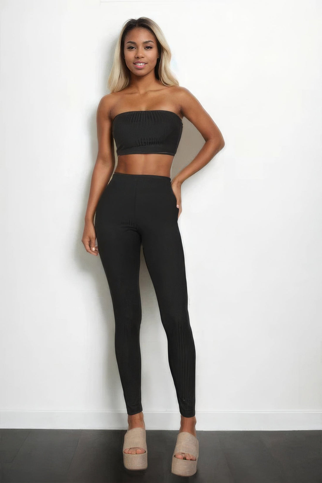 Ribbed Tube Top & Leggings Set by Fleurcouture | Fleurcouture