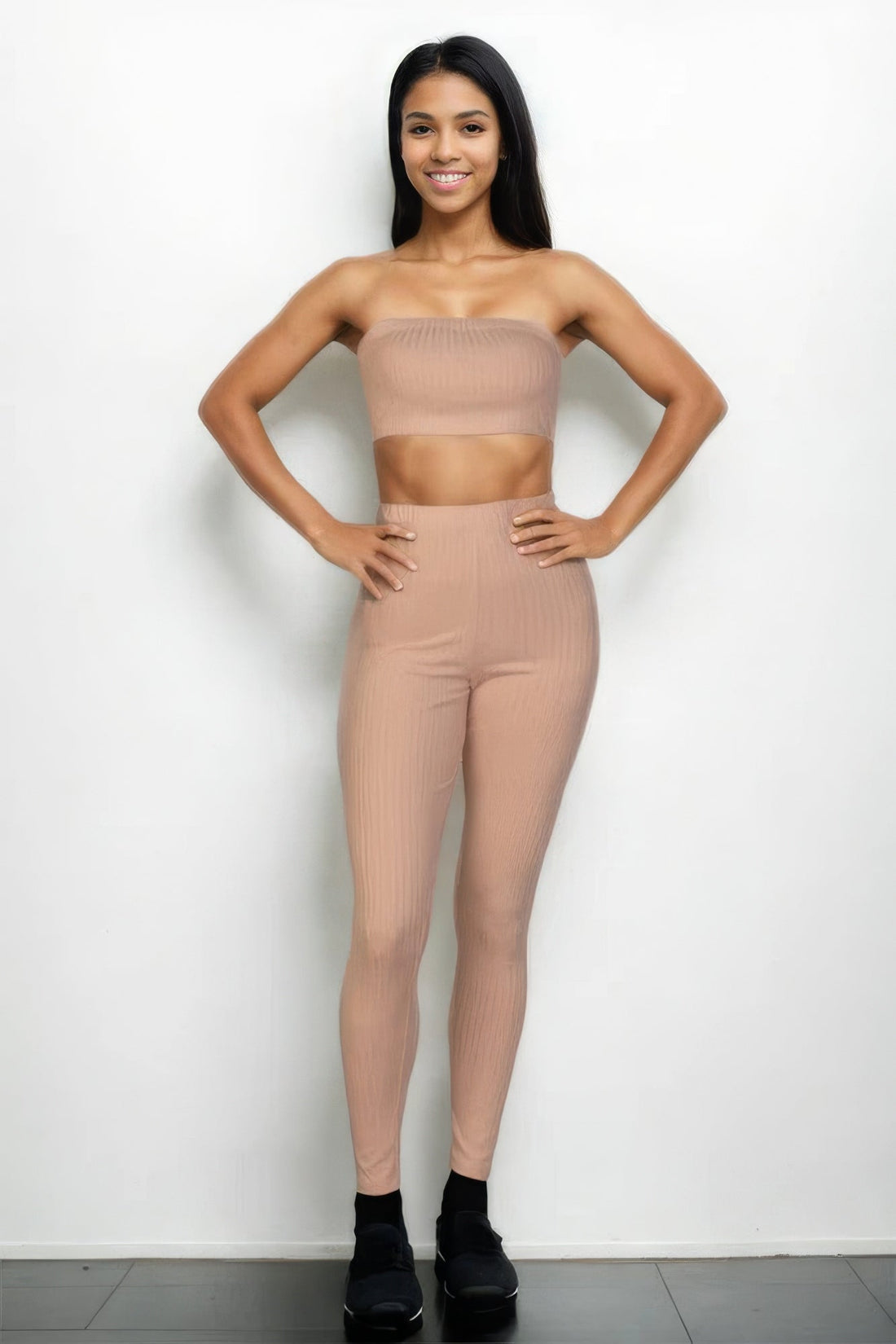 Ribbed Tube Top &amp; Leggings Set by Fleurcouture | Fleurcouture