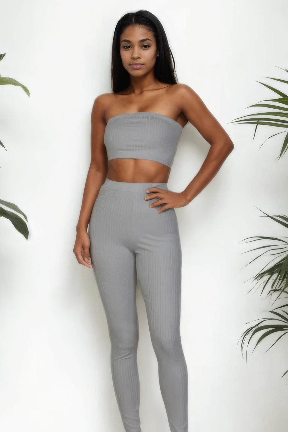 Ribbed Tube Top &amp; Leggings Set by Fleurcouture | Fleurcouture