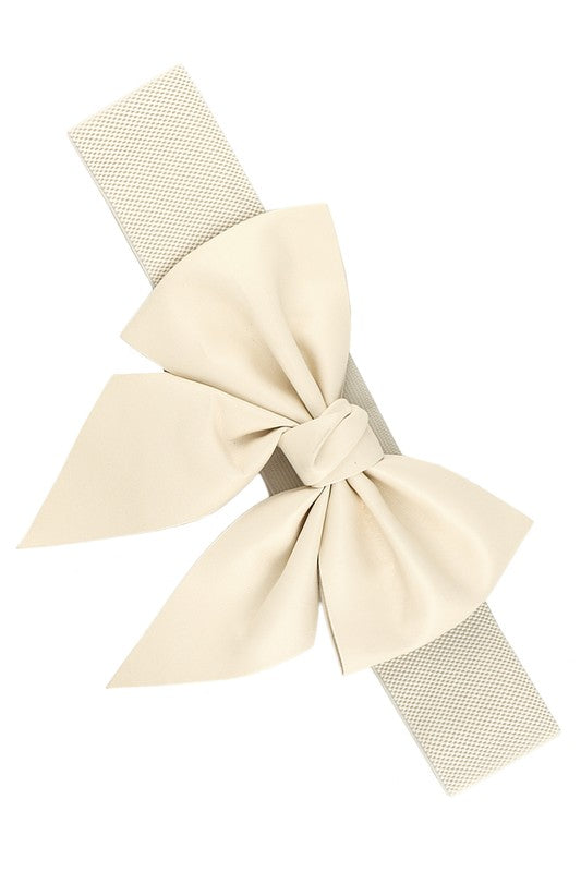 Ribbon Elastic Belt IVORY OS by ICCO ACCESSORIES | Fleurcouture