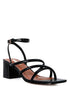 Right Pose Croc Mid Block Heel Casual Sandals Black 6 by Rag Company | Fleurcouture