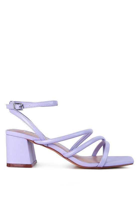 Right Pose Croc Mid Block Heel Casual Sandals Lilac 5 by Rag Company | Fleurcouture