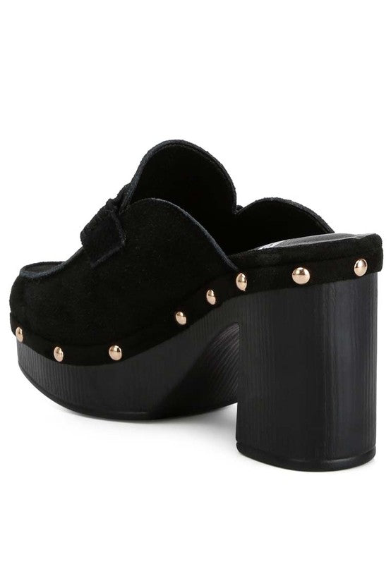 Riley Suede Platform Clogs by Rag Company | Fleurcouture
