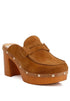 Riley Suede Platform Clogs Tan US-5 / UK-3 / EU-36 by Rag Company | Fleurcouture