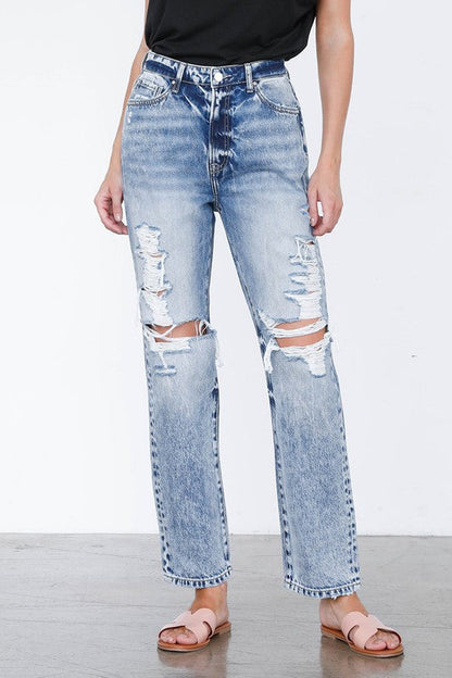 Ripped Boyfriend Jeans LIGHT 1 by Denim Lab USA | Fleurcouture