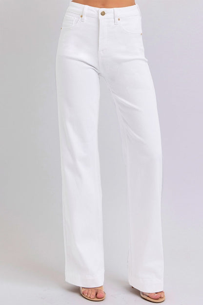 RISEN Full Size High Waist Straight Jeans White 0(24) Women&