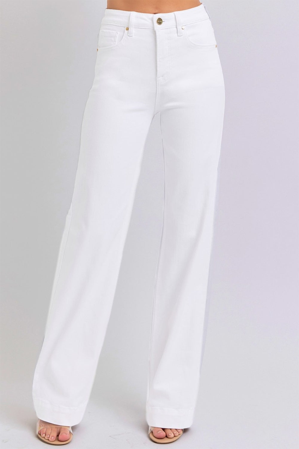 RISEN Full Size High Waist Straight Jeans White Women&