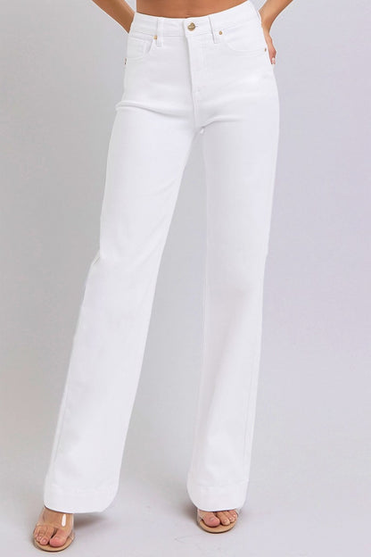 RISEN Full Size High Waist Straight Jeans White Women&