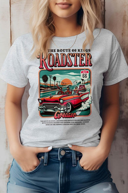 Roadster Royalty, Retro Vintage Graphic Tee Ash S by Rebel Stitch | Fleurcouture