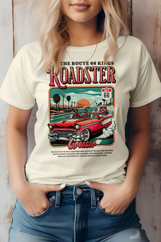 Roadster Royalty, Retro Vintage Graphic Tee Natural S by Rebel Stitch | Fleurcouture