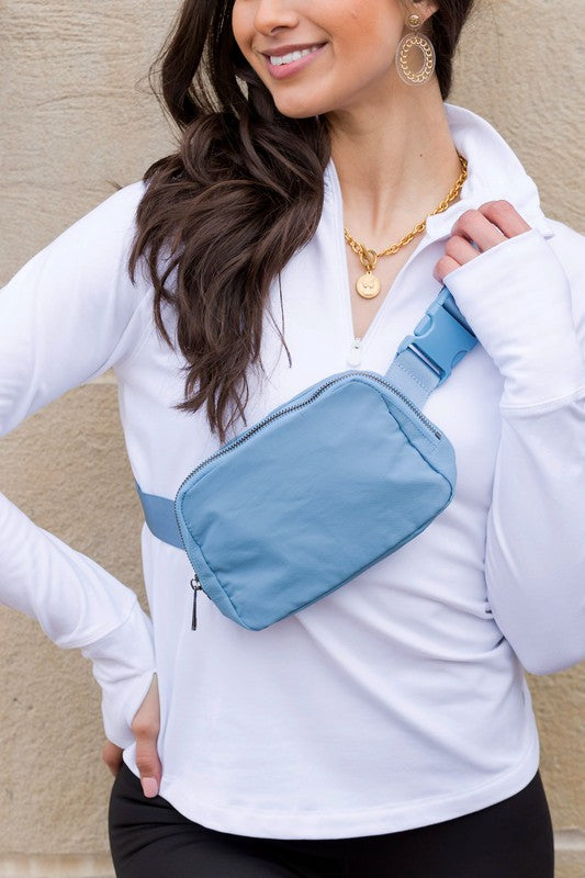 Roam Nylon Belt Sling Bag Denim OneSize by Aili&