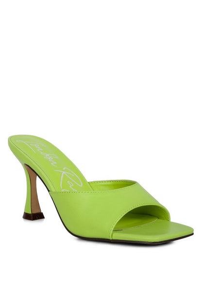 Roblux Slip On Spool Heels Lime 5 by Rag Company | Fleurcouture