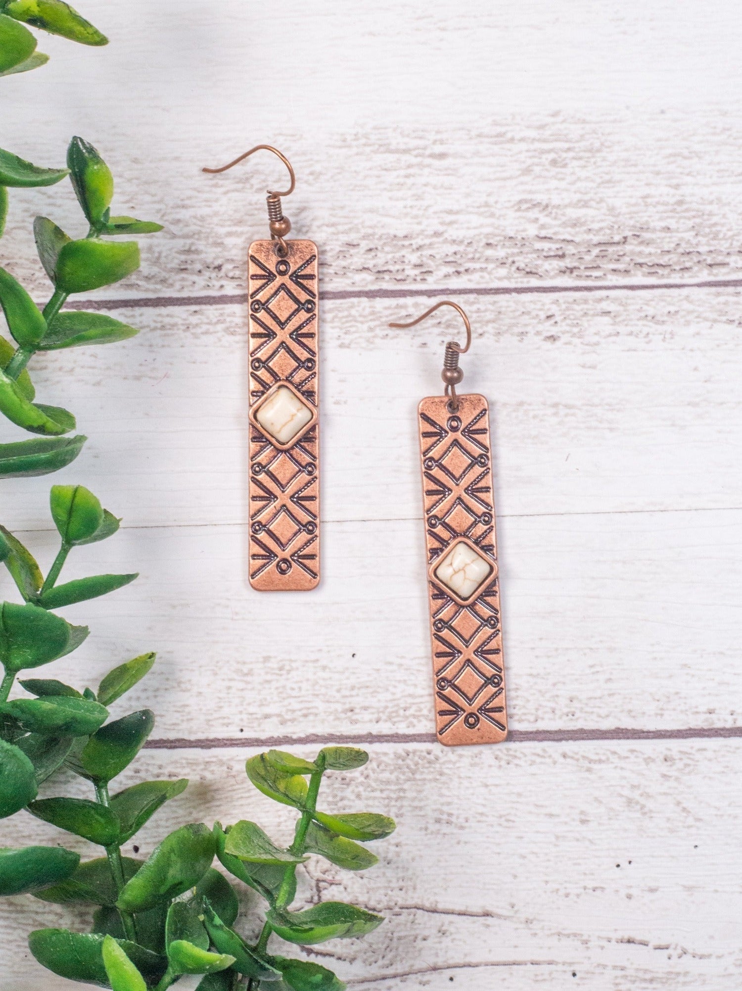 Rock All Night Copper Dangle Earring Copper One Size Earrings by Southern Grace | Fleurcouture