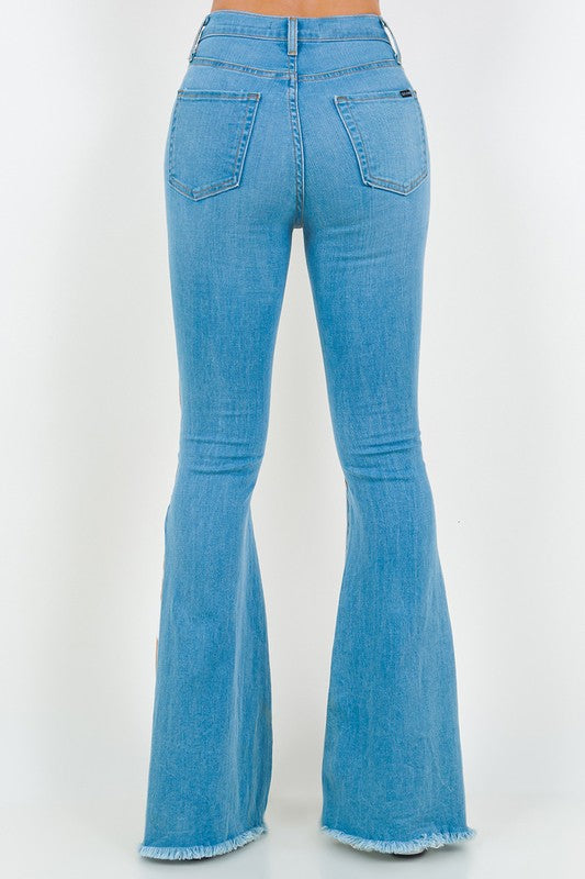 Rodeo Bell Bottom Jean in Light Denim Light denim by GJG Denim | Fleurcouture