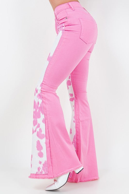 Rodeo Bell Bottom Jean in Pink- Inseam 32&quot; Pink by GJG Denim | Fleurcouture