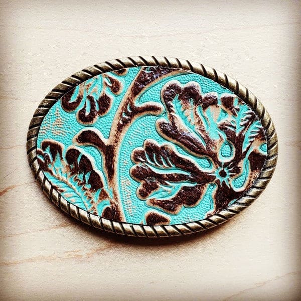 Rope Edge Cowboy Turquoise Belt Buckle green 1 by The Jewelry Junkie | Fleurcouture