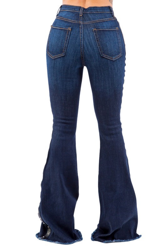 Ropin Bell Bottom Jean- Inseam 32 dark BLUE by GJG Denim | Fleurcouture