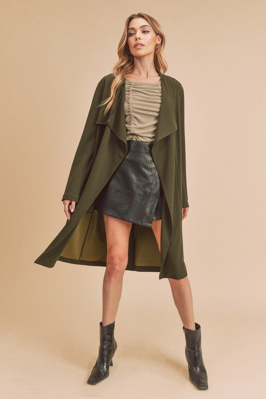 Rosalie Coat OLIVE S by Aemi + Co | Fleurcouture